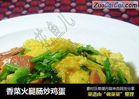 香菜火腿肠炒鸡蛋