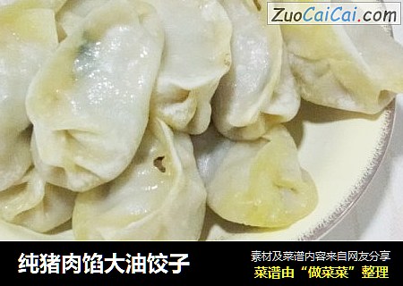 纯猪肉馅大油饺子