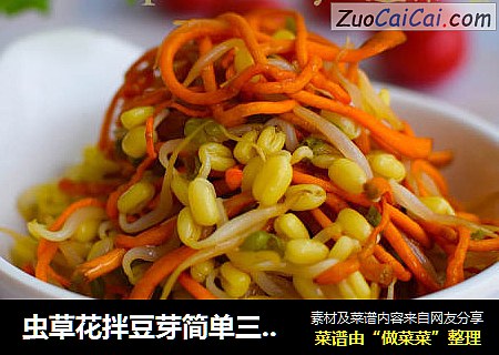 虫草花拌豆芽简单三步就做好