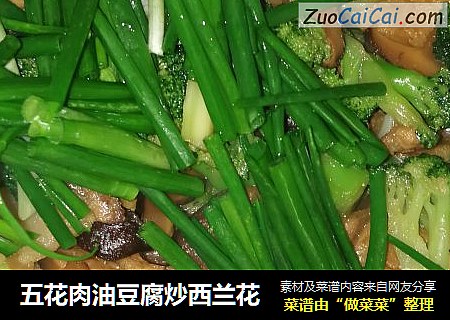 五花肉油豆腐炒西兰花