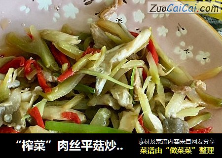 “榨菜”肉丝平菇炒榨菜