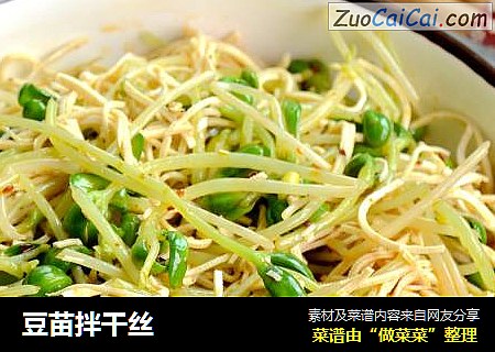 豆苗拌干丝
