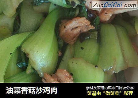 油菜香菇炒鸡肉