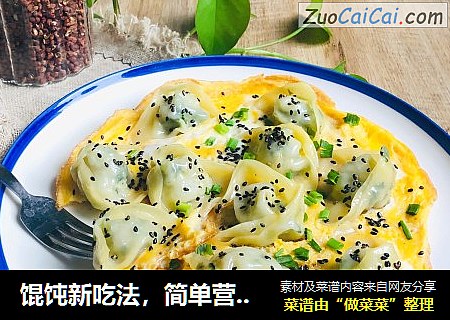 馄饨新吃法，简单营养早餐蛋煎馄饨
