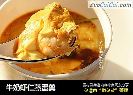 牛奶虾仁蒸蛋羹