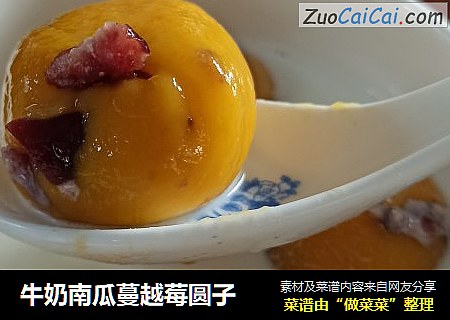 牛奶南瓜蔓越莓圆子