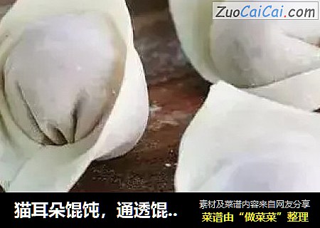 猫耳朵馄饨，通透馄饨皮