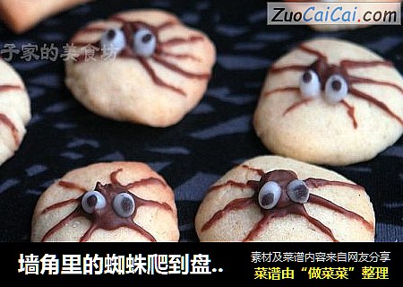 墙角里的蜘蛛爬到盘子里了