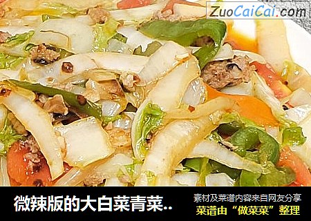 微辣版的大白菜青菜炒肉末，简单下饭，喜欢这种带西红柿煸炒的味道，酸甜又微辣。