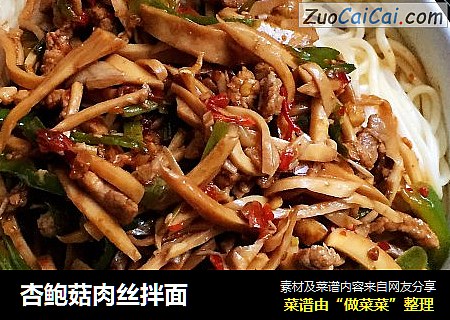 杏鲍菇肉丝拌面