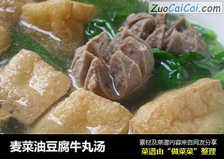 麦菜油豆腐牛丸汤