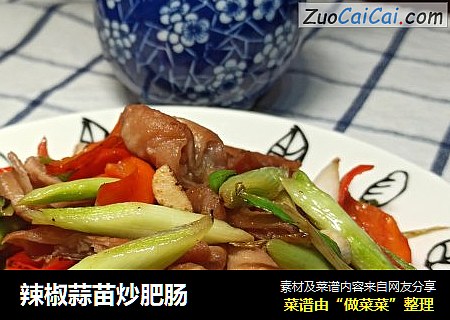 辣椒蒜苗炒肥肠
