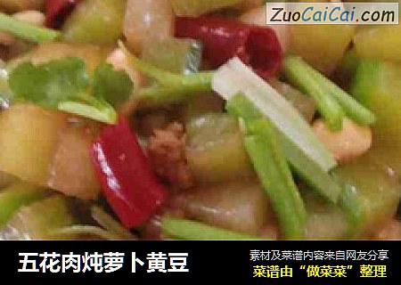 五花肉炖萝卜黄豆