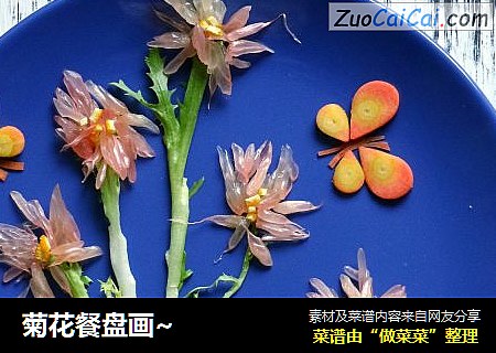 菊花餐盘画~
