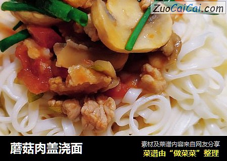 蘑菇肉盖浇面