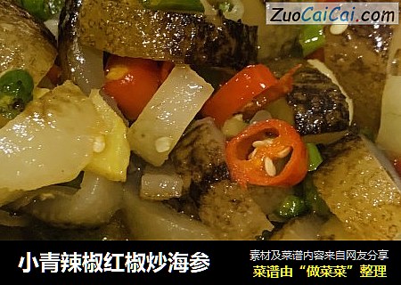 小青辣椒红椒炒海参