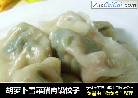 胡萝卜雪菜猪肉馅饺子