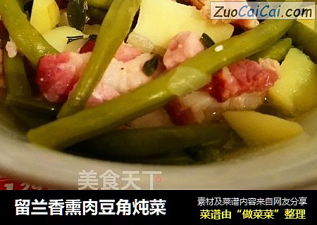留兰香熏肉豆角炖菜