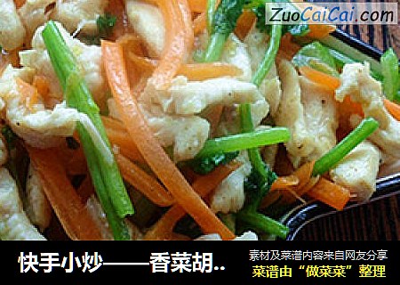 快手小炒——香菜胡萝卜炒鸡丝