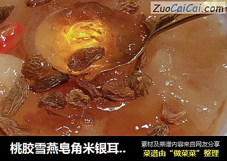 桃胶雪燕皂角米银耳羹，富含慢慢的胶原蛋白！美容养颜的圣品！