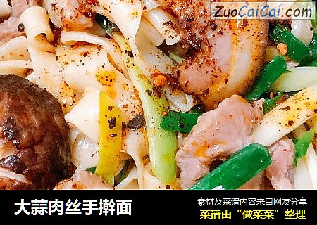 大蒜肉丝手擀面