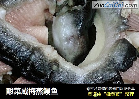 酸菜咸梅蒸鳗鱼