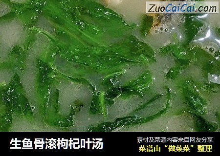 生鱼骨滚枸杞叶汤