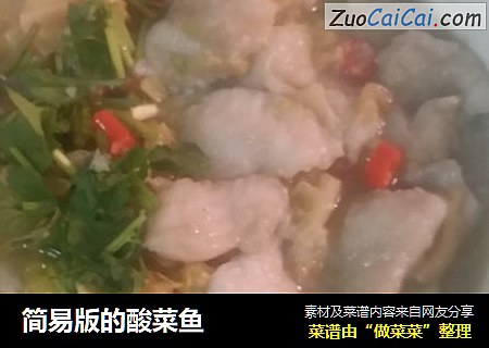 简易版的酸菜鱼