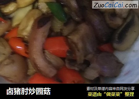 卤猪肘炒园菇