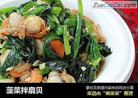 菠菜拌扇贝