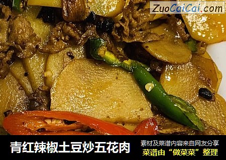 青红辣椒土豆炒五花肉
