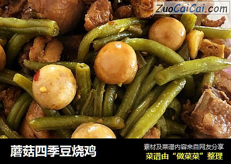 蘑菇四季豆烧鸡
