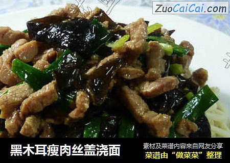 黑木耳瘦肉丝盖浇面