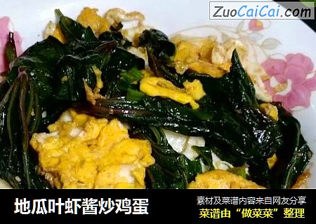 地瓜叶虾酱炒鸡蛋