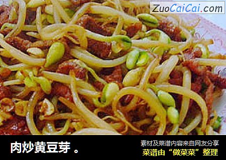 肉炒黄豆芽 。