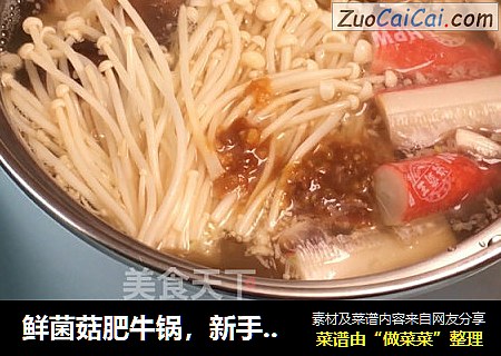 鲜菌菇肥牛锅，新手操作无难度，家庭团聚暖心餐。