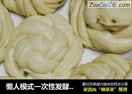 懒人模式一次性发酵的葱香馒头和白面馒头