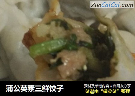 蒲公英素三鲜饺子