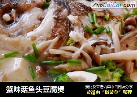 蟹味菇鱼头豆腐煲