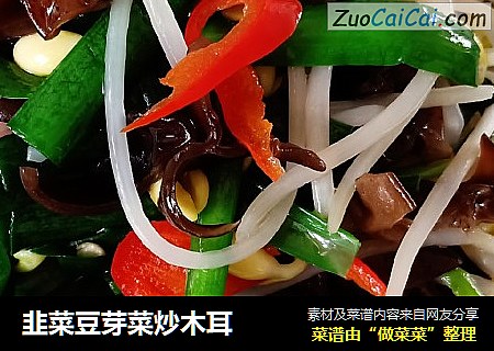 韭菜豆芽菜炒木耳