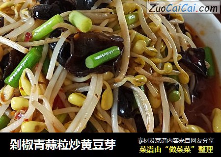 剁椒青蒜粒炒黄豆芽