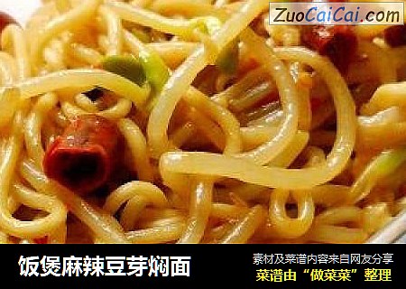 饭煲麻辣豆芽焖面