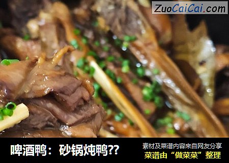 啤酒鸭：砂锅炖鸭??