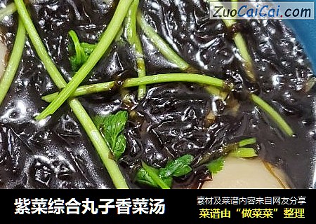 紫菜综合丸子香菜汤