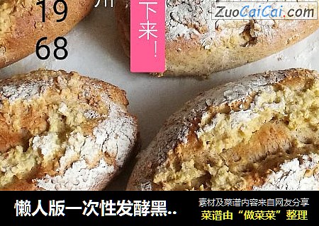 懒人版一次性发酵黑全麦粉软面包