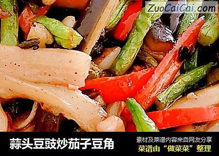 蒜头豆豉炒茄子豆角