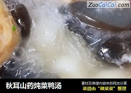 秋耳山药炖菜鸭汤