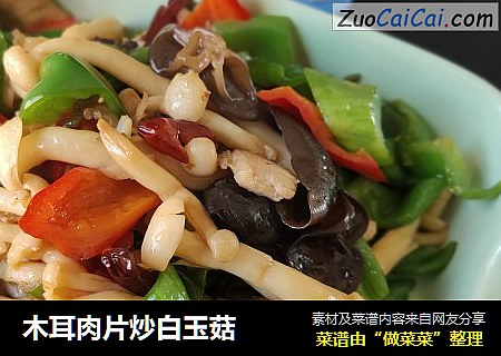 木耳肉片炒白玉菇