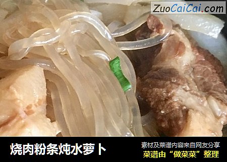 烧肉粉条炖水萝卜