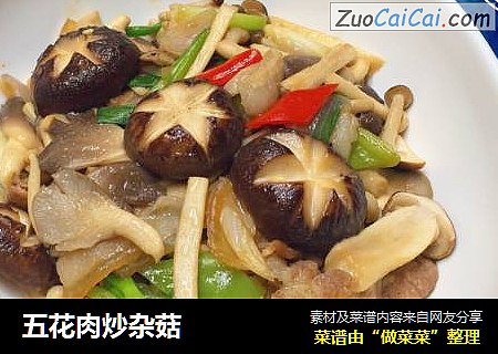 五花肉炒杂菇